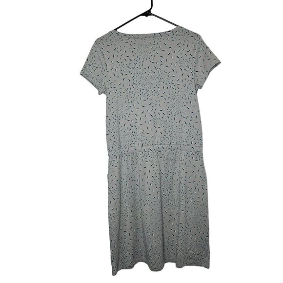 Toad&Co NWT Womens Tica Dress Light Ash Leaf Print Organic Cotton Modal Blend S - Picture 8 of 11